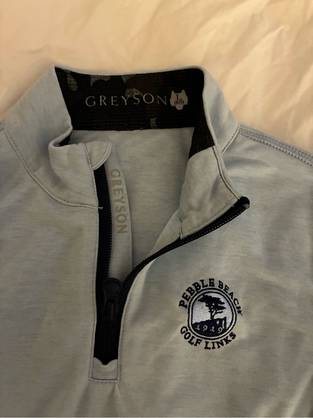 Greyson Quarter Zip w/embroidered Pebble Beach Golf Links Logo-youth Large